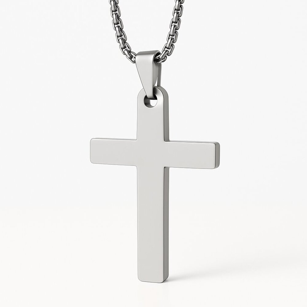 Necklace Cross Pendant-NEW-Silver Plated Men/Women/Unisex